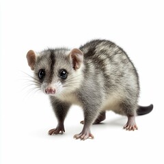 Adorable Grey Opossum: Close-up Portrait of a Small, Feline-like Marsupial