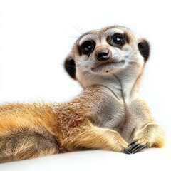 Fototapeta premium Adorable Meerkat Portrait: A Close-Up of a Cute and Funny Animal
