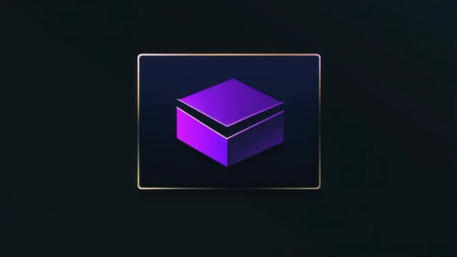 Purple metallic box, dark background