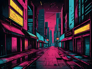 Night City Back Alley Retrowave Aesthetic Cyberpunk City