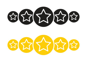 Vector Five Star In Circles Black And Yellow