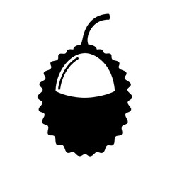 lychee fruit minimalist silhouette vector icon - for graphic design projects lychee, Modern Artwork.
