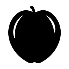 nectarine fruit minimalist silhouette vector icon - for graphic design projects nectarine, Modern Artwork.