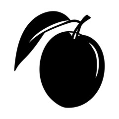 nectarine fruit minimalist silhouette vector icon - for graphic design projects nectarine, Modern Artwork.