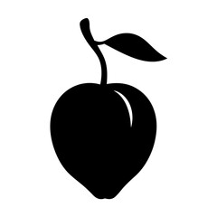nectarine fruit minimalist silhouette vector icon - for graphic design projects nectarine, Modern Artwork.