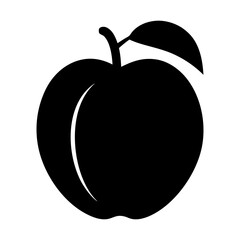 nectarine fruit minimalist silhouette vector icon - for graphic design projects nectarine, Modern Artwork.