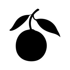 orange fruit minimalist silhouette vector icon - for graphic design projects orange, Modern Artwork.