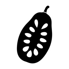 pawpaw fruit minimalist silhouette vector icon - for graphic design projects pawpaw, Modern Artwork.