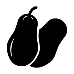 pawpaw fruit minimalist silhouette vector icon - for graphic design projects pawpaw, Modern Artwork.
