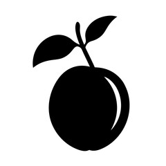 peach fruit minimalist silhouette vector icon - for graphic design projects peach, Modern Artwork.