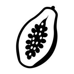 pawpaw fruit minimalist silhouette vector icon - for graphic design projects pawpaw, Modern Artwork.