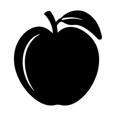 peach fruit minimalist silhouette vector icon - for graphic design projects peach, Modern Artwork.