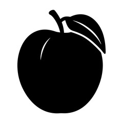 peach fruit minimalist silhouette vector icon - for graphic design projects peach, Modern Artwork.