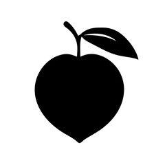 peach fruit minimalist silhouette vector icon - for graphic design projects peach, Modern Artwork.