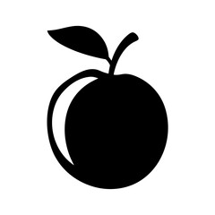 peach fruit minimalist silhouette vector icon - for graphic design projects peach, Modern Artwork.