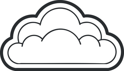 Fototapeta premium Simple outline illustration of a fluffy cloud ideal for weather-related designs and concepts.