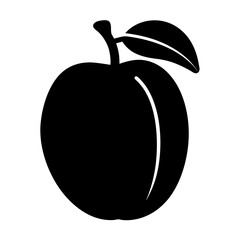 plum fruit minimalist silhouette vector icon - for graphic design projects plum, Modern Artwork.