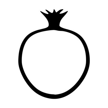 recommend clip art: pomegranate fruit minimalist silhouette vector icon - for graphic design projects pomegranate, Modern Artwork.