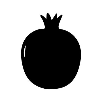 recommend clip art: pomegranate fruit minimalist silhouette vector icon - for graphic design projects pomegranate, Modern Artwork.