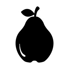 quince fruit minimalist silhouette vector icon - for graphic design projects quince, Modern Artwork.