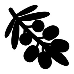 sea buckthorn fruit minimalist silhouette vector icon - for graphic design projects sea buckthorn, Modern Artwork.