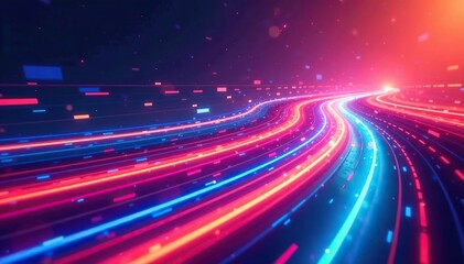 Abstract swirls of vibrant color, creating a dynamic race track effect , vivid, competition