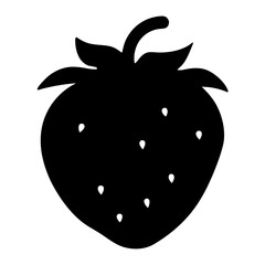 strawberry fruit minimalist silhouette vector icon - for graphic design projects strawberry, Modern Artwork.