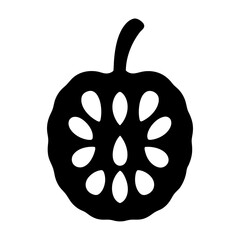 sugar apple fruit minimalist silhouette vector icon - for graphic design projects sugar apple, Modern Artwork.