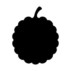 sugar apple fruit minimalist silhouette vector icon - for graphic design projects sugar apple, Modern Artwork.