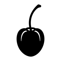 Obraz premium surinam cherry fruit minimalist silhouette vector icon - for graphic design projects surinam cherry, Modern Artwork.