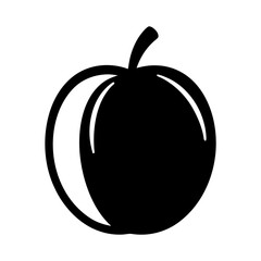 apricot fruit minimalist silhouette vector icon - for graphic design projects apricot, Modern Artwork.