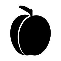 Fototapeta premium apricot fruit minimalist silhouette vector icon - for graphic design projects apricot, Modern Artwork.