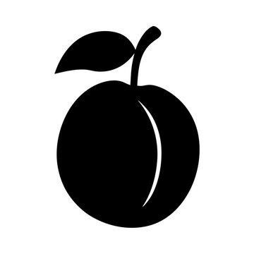 black plum fruit with leaf clip art preview