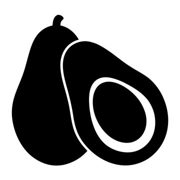 recommend clip art: avocado fruit minimalist silhouette vector icon - for graphic design projects avocado, Modern Artwork.