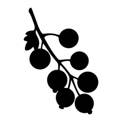 blackcurrant fruit minimalist silhouette vector icon - for graphic design projects blackcurrant, Modern Artwork.