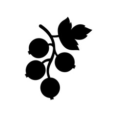blackcurrant fruit minimalist silhouette vector icon - for graphic design projects blackcurrant, Modern Artwork.
