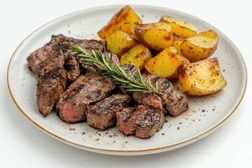 Steak with Potato and Rosemary
