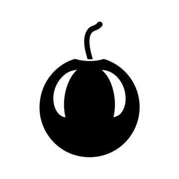 recommend clip art: cantaloupe fruit minimalist silhouette vector icon - for graphic design projects cantaloupe, Modern Artwork.