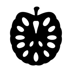 cherimoya fruit minimalist silhouette vector icon - for graphic design projects cherimoya, Modern Artwork.