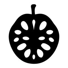 cherimoya fruit minimalist silhouette vector icon - for graphic design projects cherimoya, Modern Artwork.