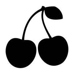 cherry fruit minimalist silhouette vector icon - for graphic design projects cherry, Modern Artwork.