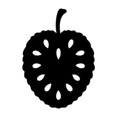 cherimoya fruit minimalist silhouette vector icon - for graphic design projects cherimoya, Modern Artwork.