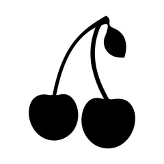 cherry fruit minimalist silhouette vector icon - for graphic design projects cherry, Modern Artwork.