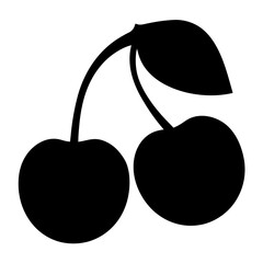 cherry fruit minimalist silhouette vector icon - for graphic design projects cherry, Modern Artwork.