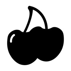 cherry fruit minimalist silhouette vector icon - for graphic design projects cherry, Modern Artwork.