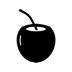 coconut fruit minimalist silhouette vector icon - for graphic design projects coconut, Modern Artwork.