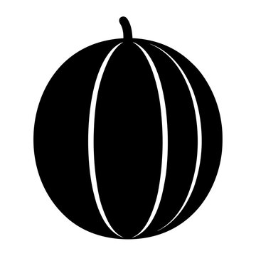 recommend clip art: honeydew melon fruit minimalist silhouette vector icon - for graphic design projects honeydew melon, Modern Artwork.