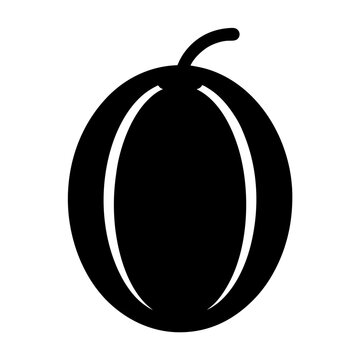 recommend clip art: honeydew melon fruit minimalist silhouette vector icon - for graphic design projects honeydew melon, Modern Artwork.