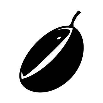 recommend clip art: honeydew melon fruit minimalist silhouette vector icon - for graphic design projects honeydew melon, Modern Artwork.
