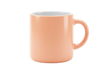 Peach coffee mug isolated on white background
